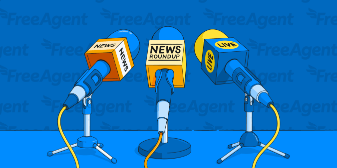 microphones in a FreeAgent press room 